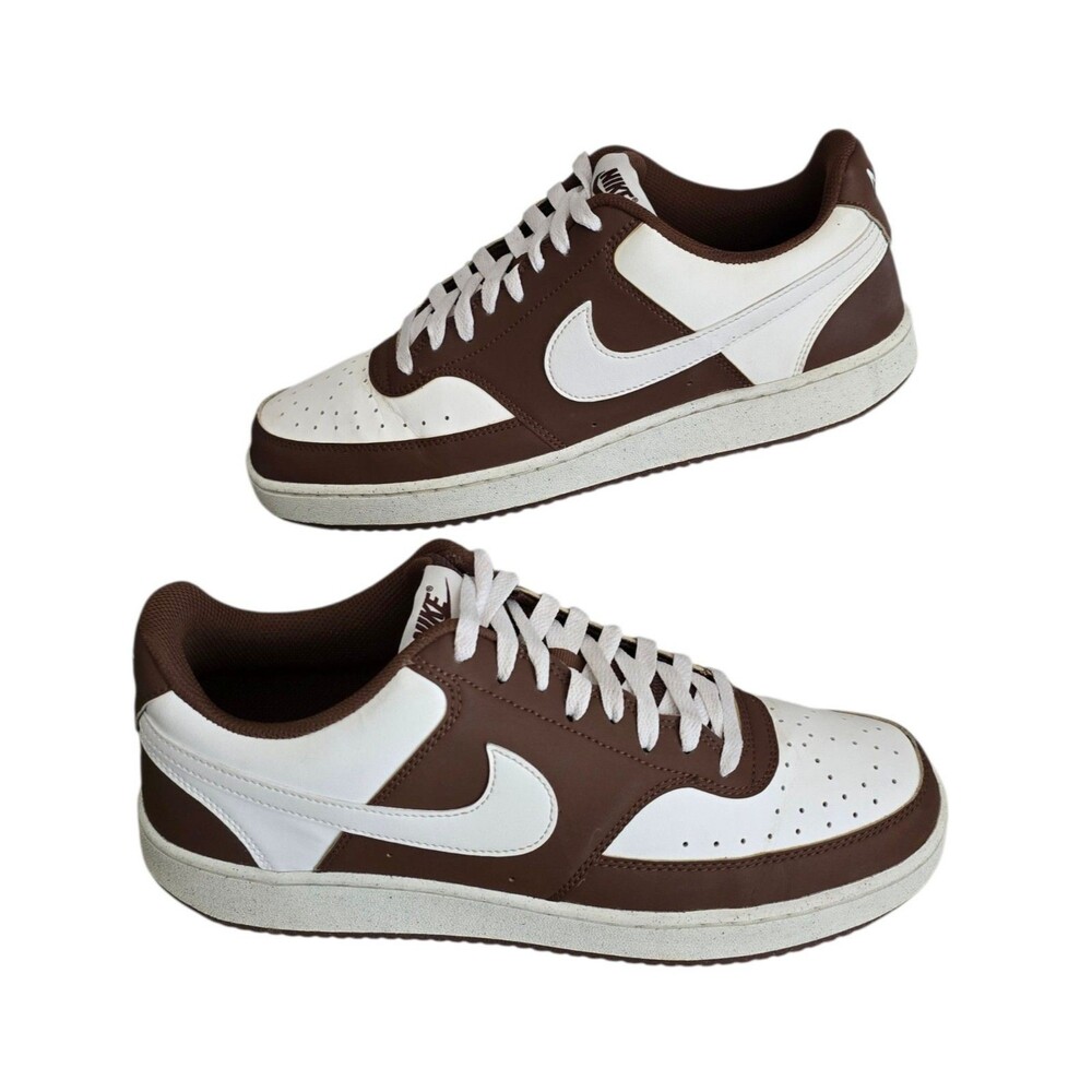 Nike Court Vision Sneakers Mens Size 11 Low Top Athletic Shoes Brown White